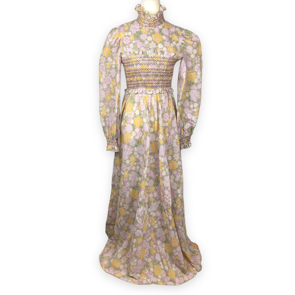 Marcel Fenez by Roland Klein Authentic Vintage 1970s Prairie Maxi Hostess Dress - Picture 3 of 14